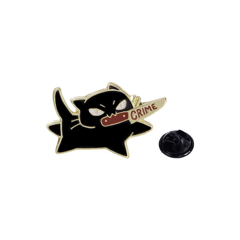Cartoon Black Cat Enamel Pin
